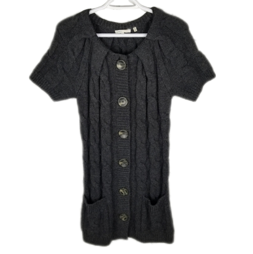 VINCE | alpaca/wool button short sleeve sweater